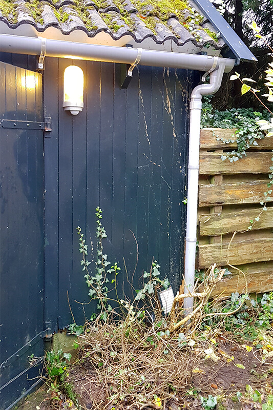 Hemelwater afvoer aangelegd